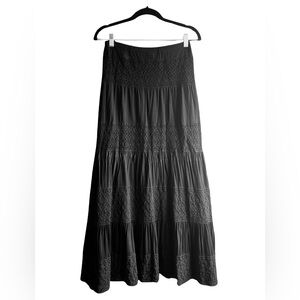 Tiered Black Maxi Skirt